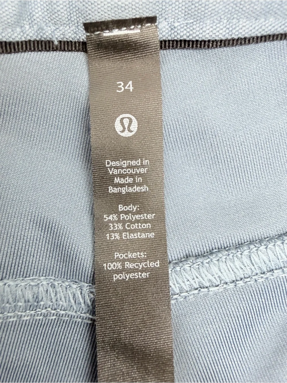 Lululemon Men’s size 34 Steel Blue ABC Skinny Pants New